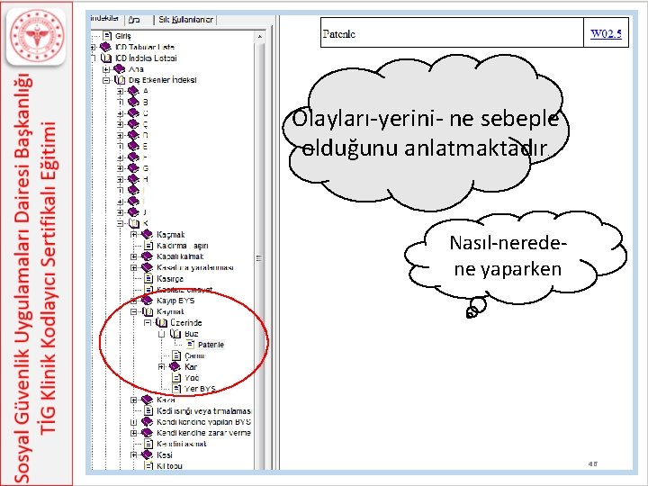 Olayları-yerini- ne sebeple olduğunu anlatmaktadır. Nasıl-neredene yaparken 46 