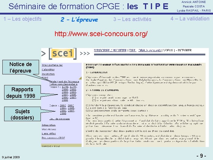 Séminaire de formation CPGE : les T I P E 1 – Les objectifs