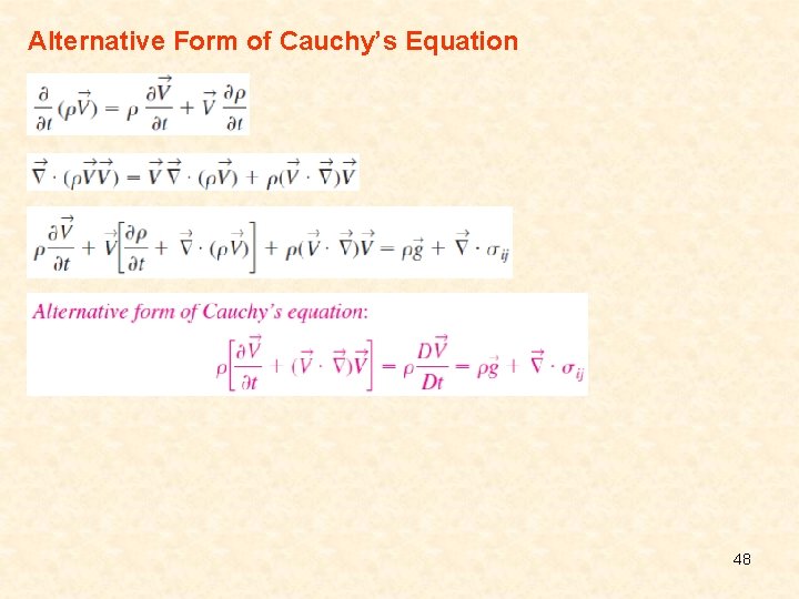 Alternative Form of Cauchy’s Equation 48 