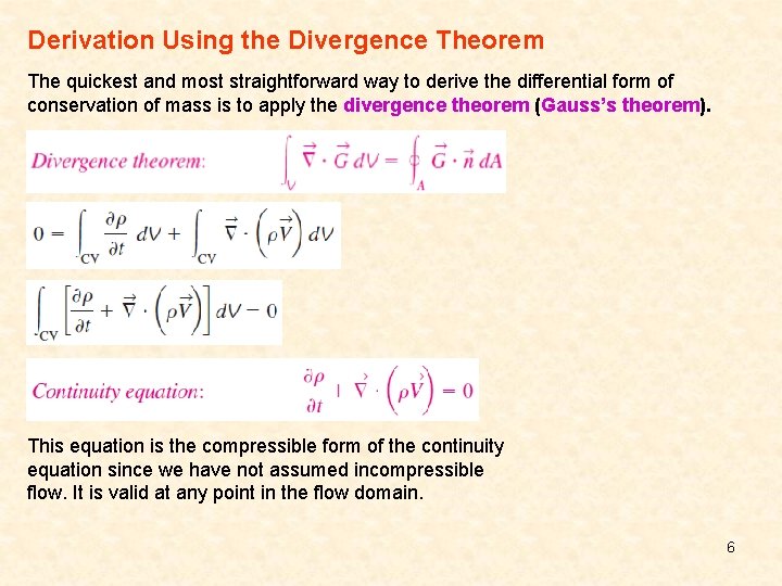 continuity equation fluid mechanics