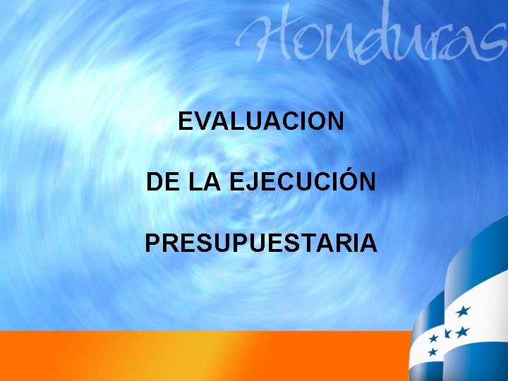 EVALUACION DE LA EJECUCIÓN PRESUPUESTARIA 