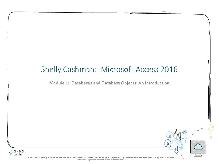 Shelly Cashman: Microsoft Access 2016 Module 1: Databases and Database Objects: An Introduction ©