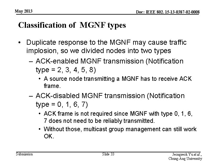 May 2013 Doc: IEEE 802. 15 -13 -0387 -02 -0008 Classification of MGNF types