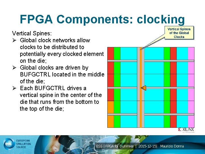 FPGA Components: clocking Vertical Spines: Ø Global clock networks allow clocks to be distributed
