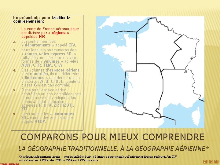 En préambule, pour faciliter la compréhension: La carte de France aéronautique est divisée par