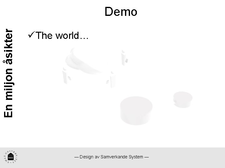En miljon åsikter Demo üThe world… — Design av Samverkande System — 
