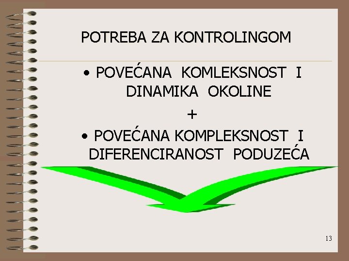 POTREBA ZA KONTROLINGOM • POVEĆANA KOMLEKSNOST I DINAMIKA OKOLINE + • POVEĆANA KOMPLEKSNOST I