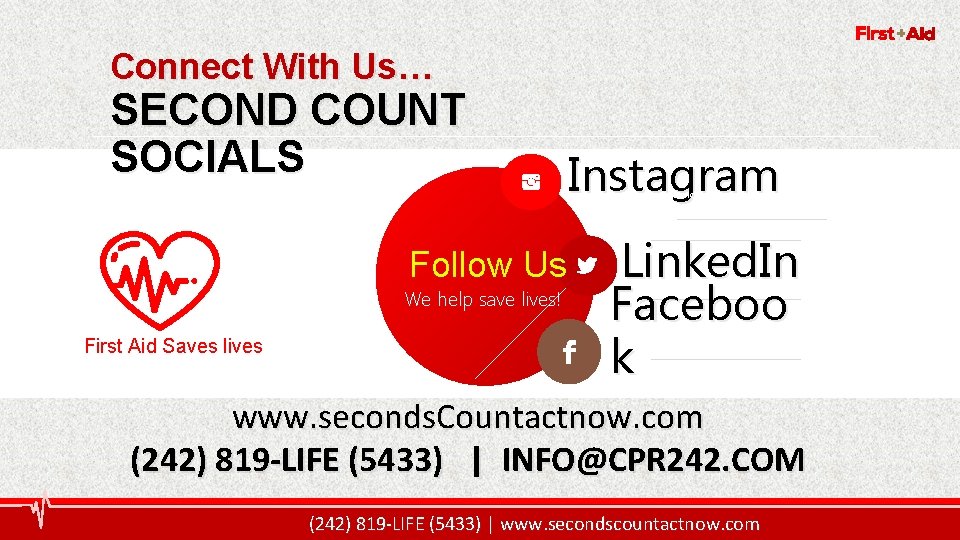 19 Connect With Us… SECOND COUNT SOCIALS Instagram A wonderful serenity has taken. Follow