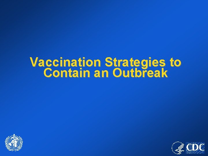 Vaccination Strategies to Contain an Outbreak 