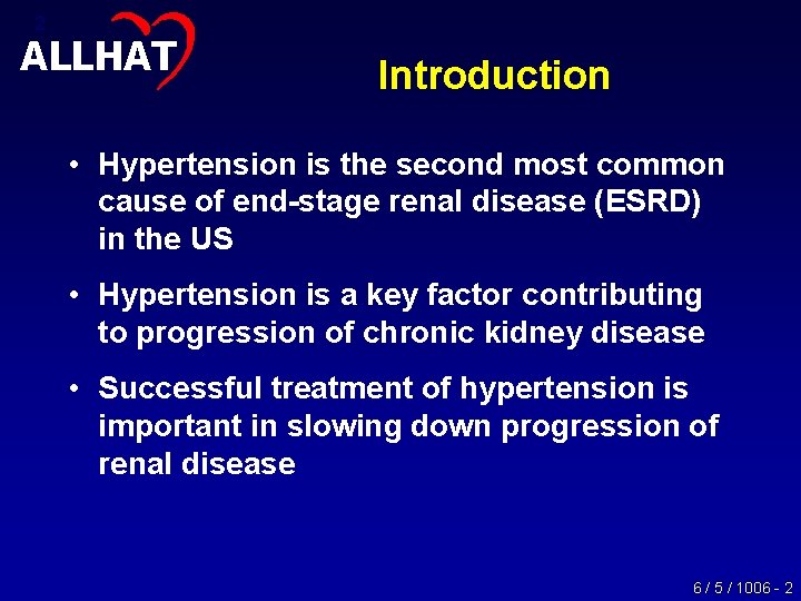 1 Allhat Renal Disease Outcomes In Hypertensive Patients