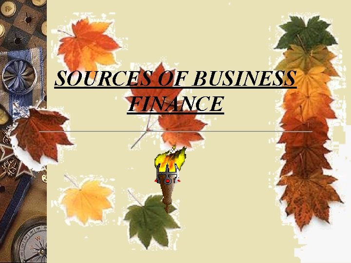 SOURCES OF BUSINESS FINANCE 