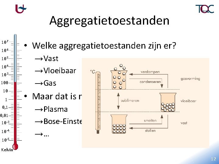 Aggregatietoestanden 107 106 105 104 103 100 10 1 0, 01 10 -3 10