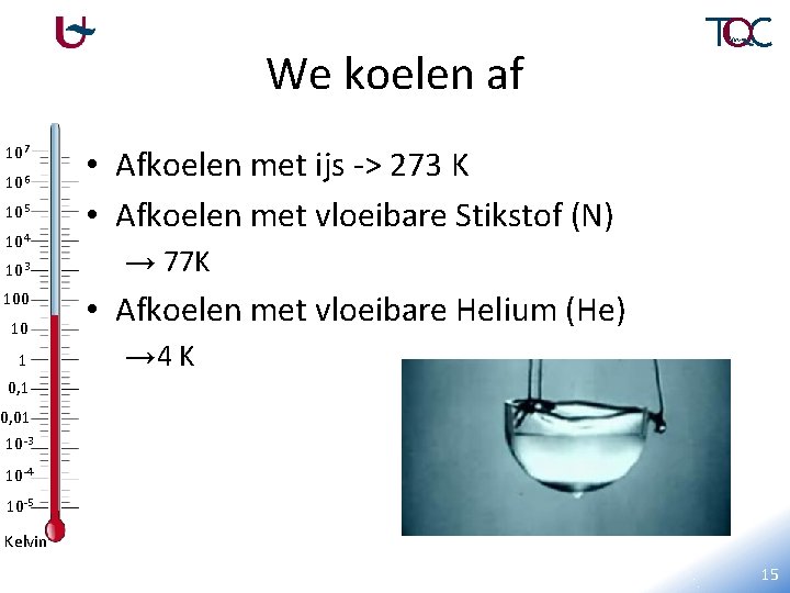 We koelen af 107 106 105 104 103 100 10 1 • Afkoelen met