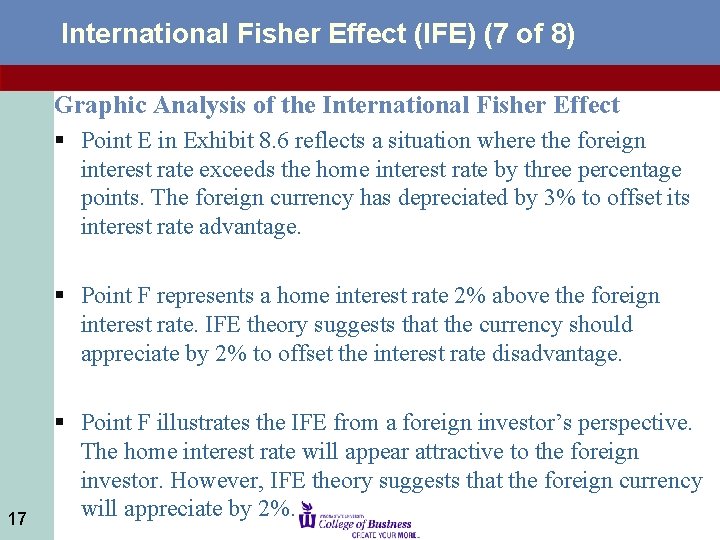 International Fisher Effect (IFE) (7 of 8) Graphic Analysis of the International Fisher Effect