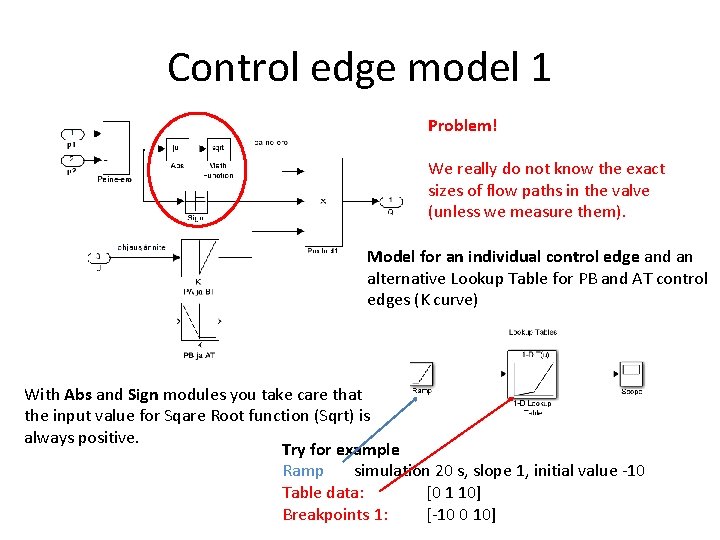 Control edge model 1 Problem! We really do not know the exact sizes of