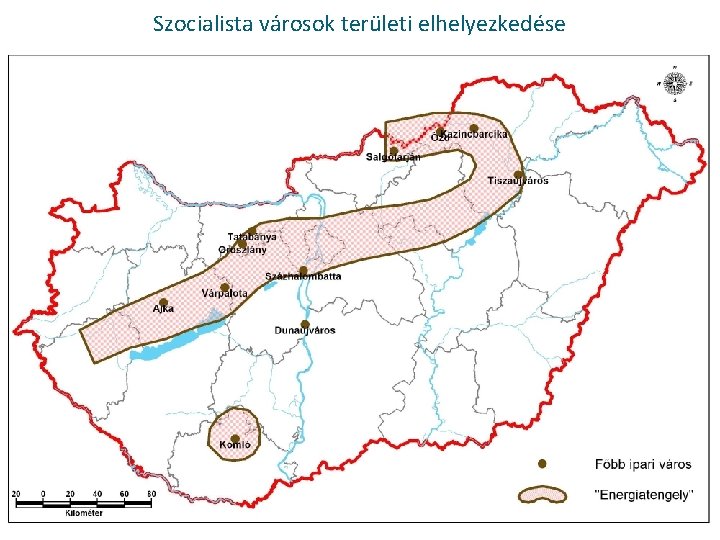 Szocialista városok területi elhelyezkedése 