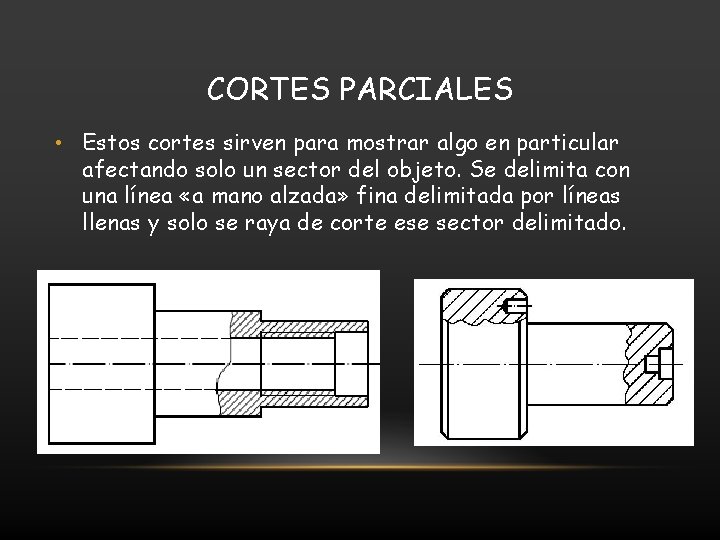 CORTES PARCIALES • Estos cortes sirven para mostrar algo en particular afectando solo un
