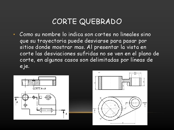 CORTE QUEBRADO • Como su nombre lo indica son cortes no lineales sino que