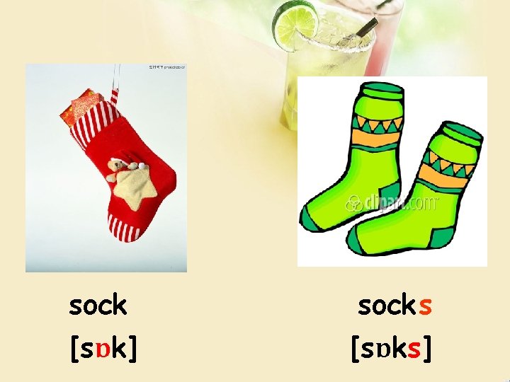 socks [sɒk] [sɒks] 