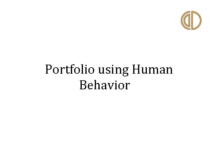  Portfolio using Human Behavior 