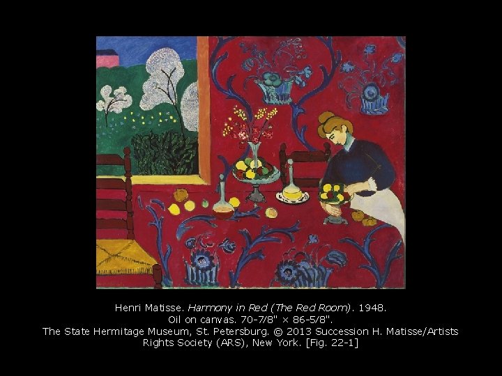 Henri Matisse. Harmony in Red (The Red Room). 1948. Oil on canvas. 70 -7⁄8"