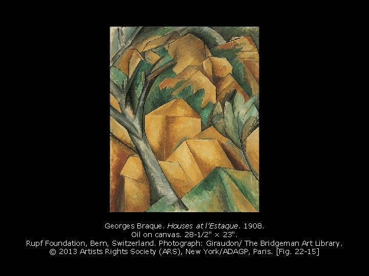 Georges Braque. Houses at l'Estaque. 1908. Oil on canvas. 28 -1⁄2" × 23". Rupf