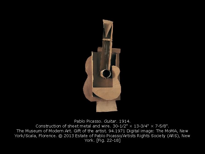 Pablo Picasso. Guitar. 1914. Construction of sheet metal and wire. 30 -1⁄2" × 13