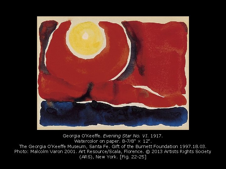 Georgia O'Keeffe. Evening Star No. VI. 1917. Watercolor on paper. 8 -7⁄8" × 12".