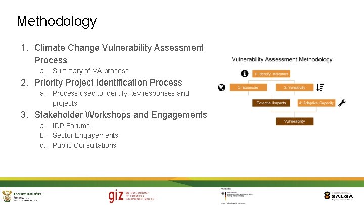 Methodology 1. Climate Change Vulnerability Assessment Process a. Summary of VA process 2. Priority