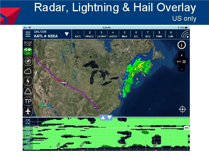 Radar, Lightning & Hail Overlay US only 