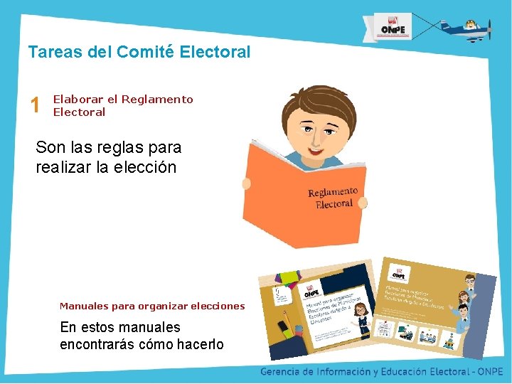Título de la Presentación Tareas del Comité Electoral 1 Elaborar el Reglamento Electoral Son