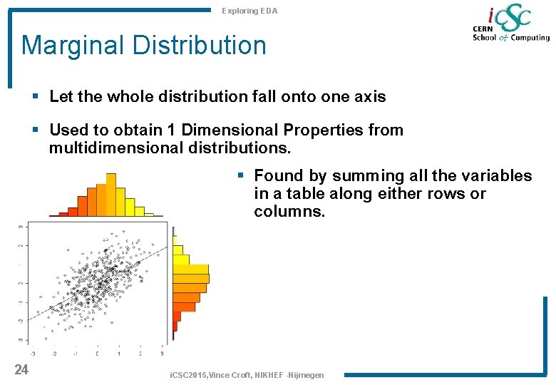 Exploring EDA Marginal Distribution § Let the whole distribution fall onto one axis §