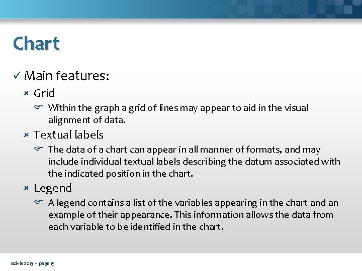 Chart ü Main features: Grid Within the graph a grid of lines may appear