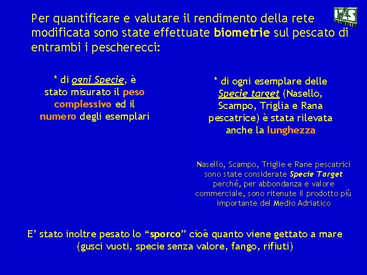 Per quantificare e valutare il rendimento della rete modificata sono state effettuate biometrie sul