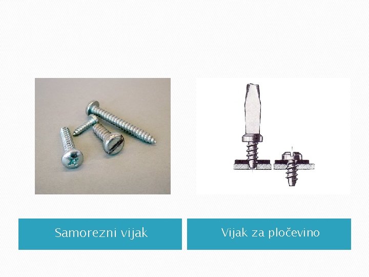 Samorezni vijak Vijak za pločevino Samorezni vijak Vijak za pločevino