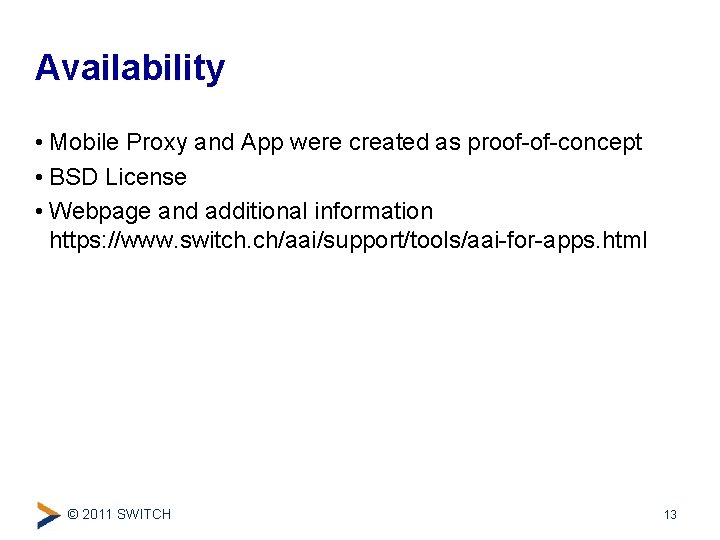 Availability • Mobile Proxy and App were created as proof-of-concept • BSD License •
