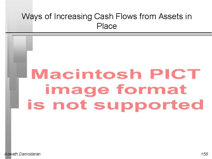 Ways of Increasing Cash Flows from Assets in Place Aswath Damodaran 158 