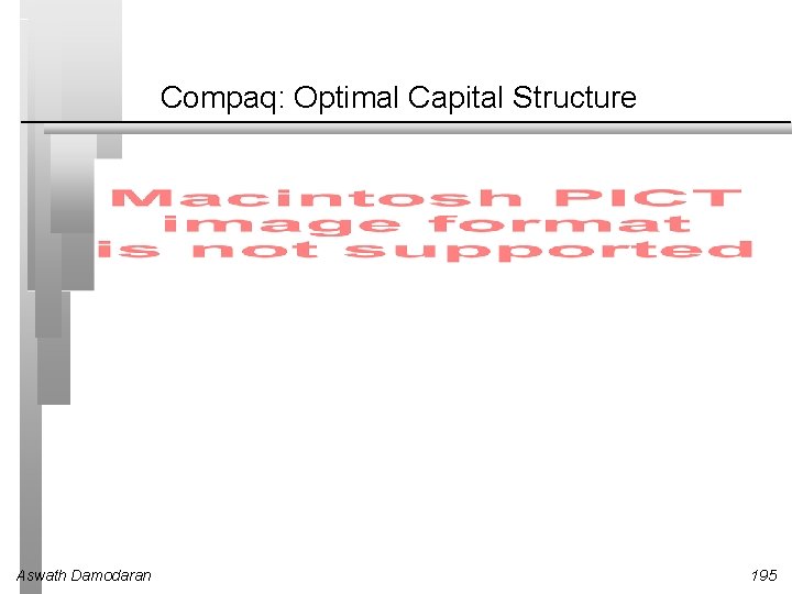 Compaq: Optimal Capital Structure Aswath Damodaran 195 