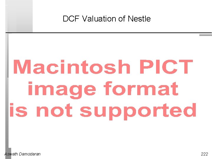 DCF Valuation of Nestle Aswath Damodaran 222 