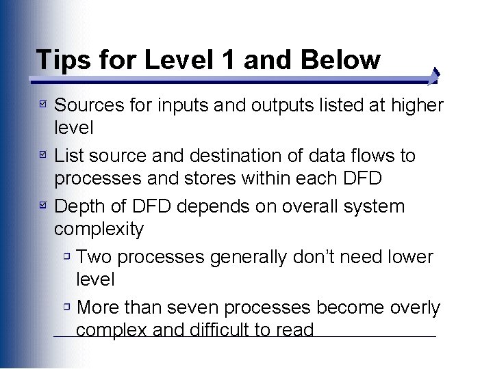 Tips for Level 1 and Below Sources for inputs and outputs listed at higher