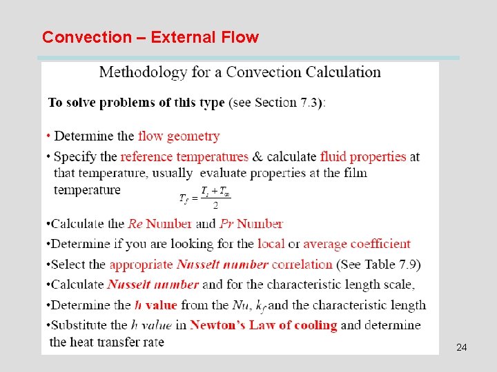 Convection – External Flow 24 