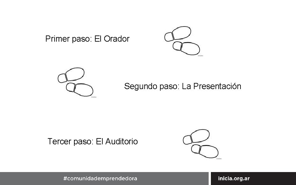 Primer paso: El Orador Segundo paso: La Presentación Tercer paso: El Auditorio 16 