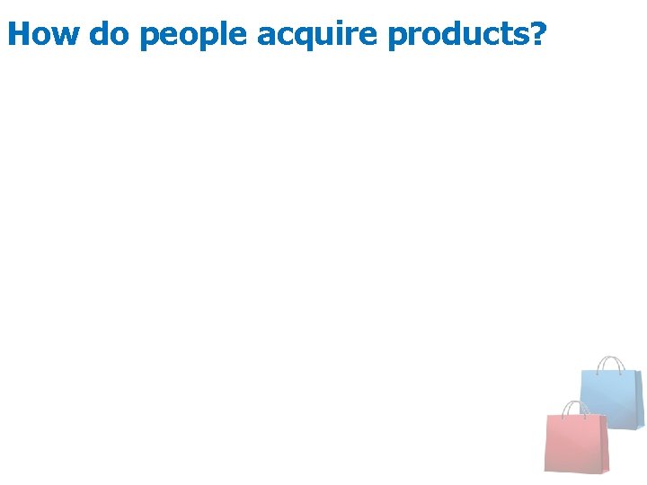 How do people acquire products? 