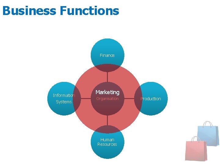 Business Functions Finance Information Systems Marketing Organisation Human Resources Production 