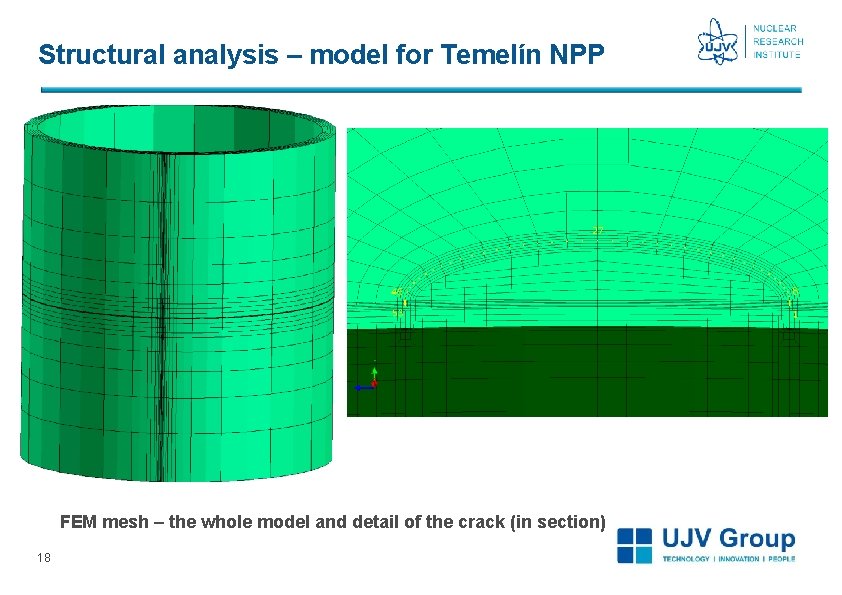 Structural analysis – model for Temelín NPP FEM mesh – the whole model and Structural analysis – model for Temelín NPP FEM mesh – the whole model and