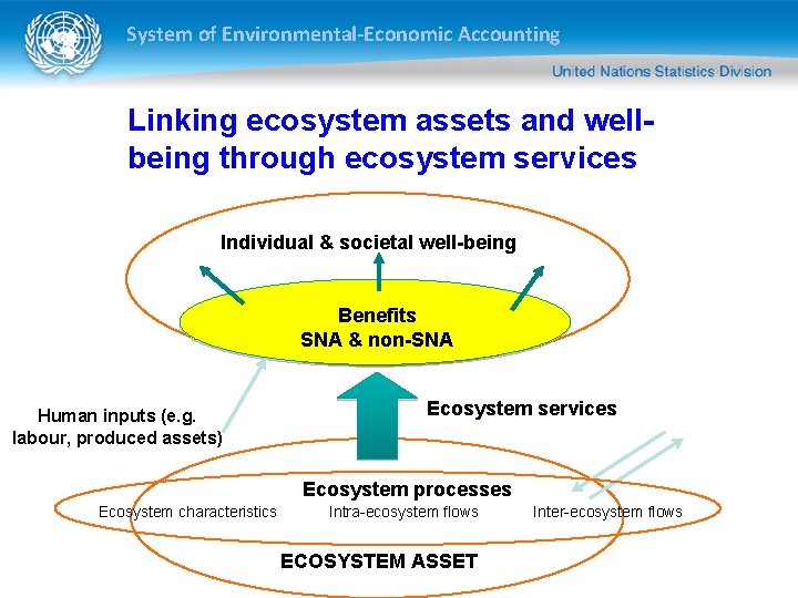 System of Environmental-Economic Accounting Linking ecosystem assets and wellbeing through ecosystem services Individual &