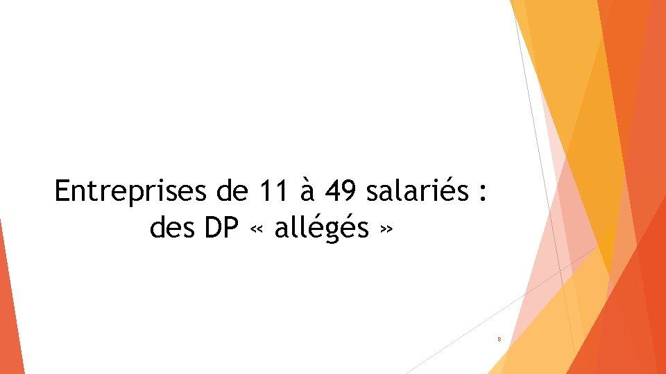 Entreprises de 11 à 49 salariés : des DP « allégés » 8 