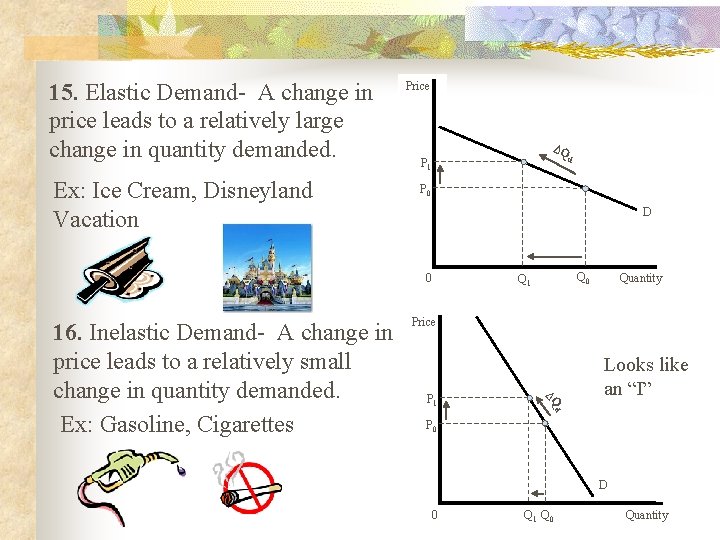 15. Elastic Demand- A change in price leads to a relatively large change in