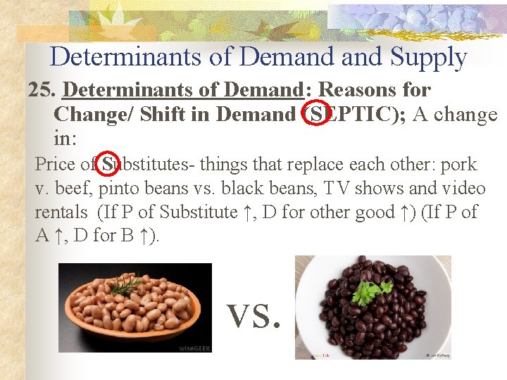 Determinants of Demand Supply 25. Determinants of Demand: Reasons for Change/ Shift in Demand