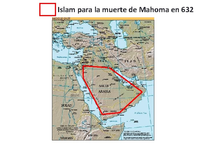 Islam para la muerte de Mahoma en 632 